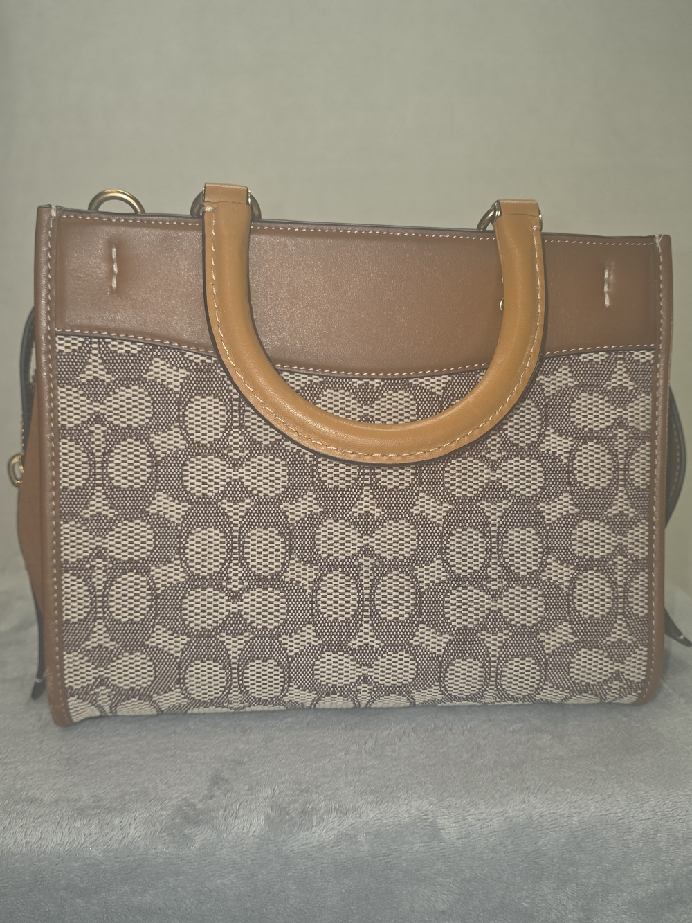 Coach Rogue 25 Signature Jacquard Satchel in Brown & Tan W/dust Bag - Picture 13 of 15